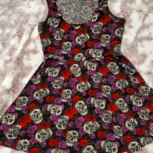 Hot topic skull mini skater dress